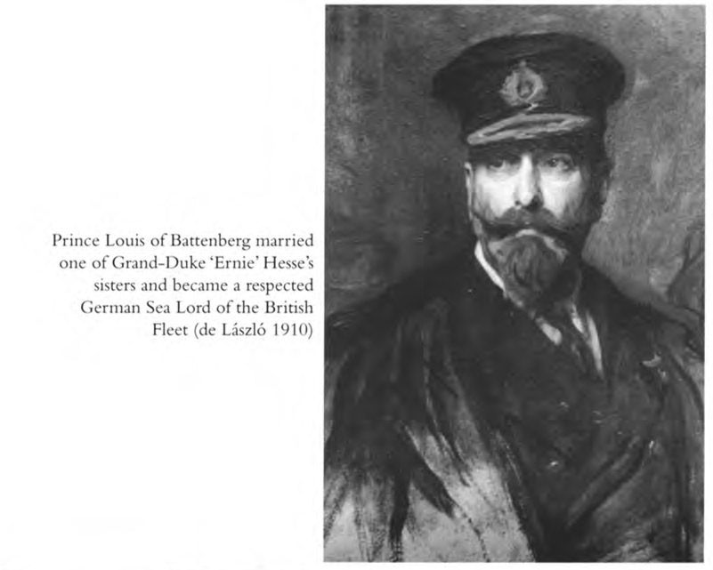 Prince Louis of Battenburg married one of Grand-Duke ‘Ernie’ Hesse’s sisters and became a respected German Sea Lord of the British Fleet (de Laszlo 1910)