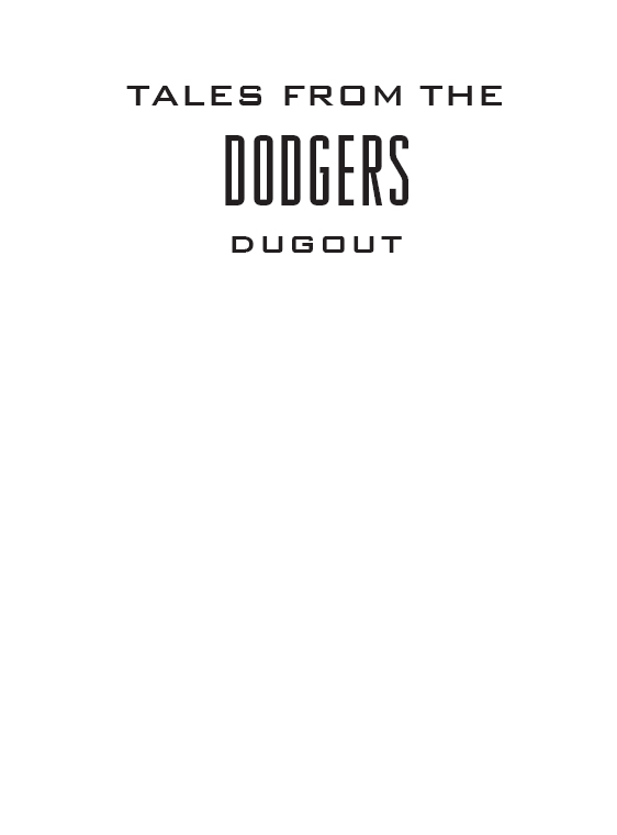 Half Title of Tales from the Dodgers Dugout