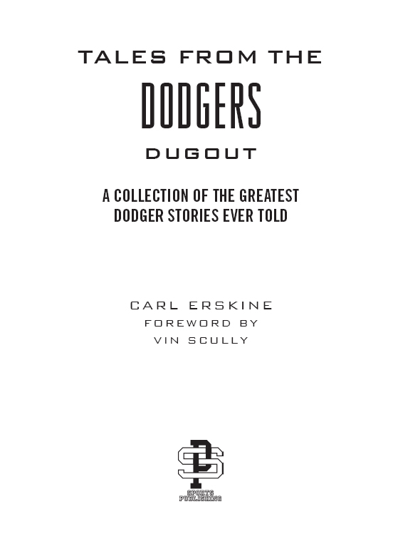 Title Page of Tales from the Dodgers Dugout