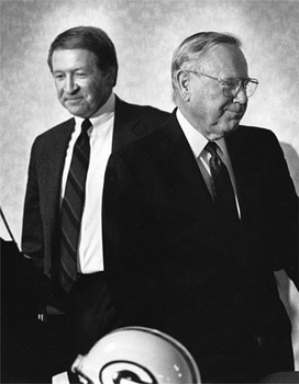 When Bob Harlan (left) succeeded Robert Parins (right), he was the first team president in franchise history who had not been a member of the executive committee. (milwaukee journal sentinel)