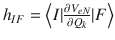 
$$ {h}_{IF}=\left\langle I|\frac{\partial{V}_{eN}}{\partial{Q}_k}|F\right\rangle $$
