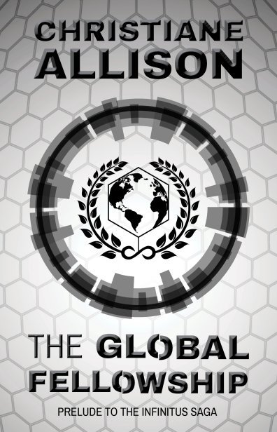 Cover of The Global Fellowship, showing the logo for the global government over a hexagonal background. 