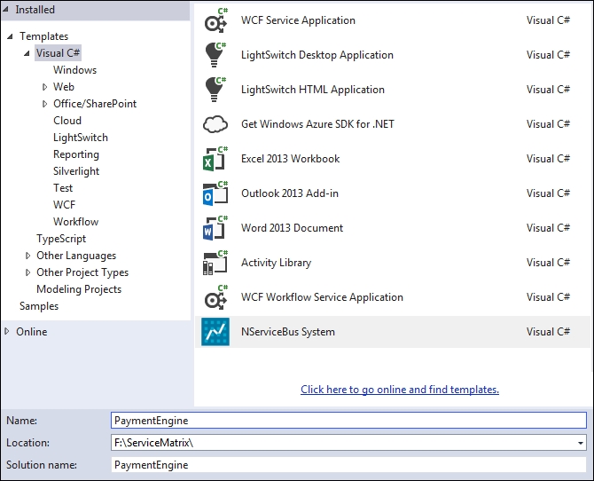 Creating a ServiceMatrix solution