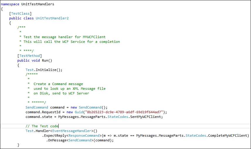 Message handler unit testing