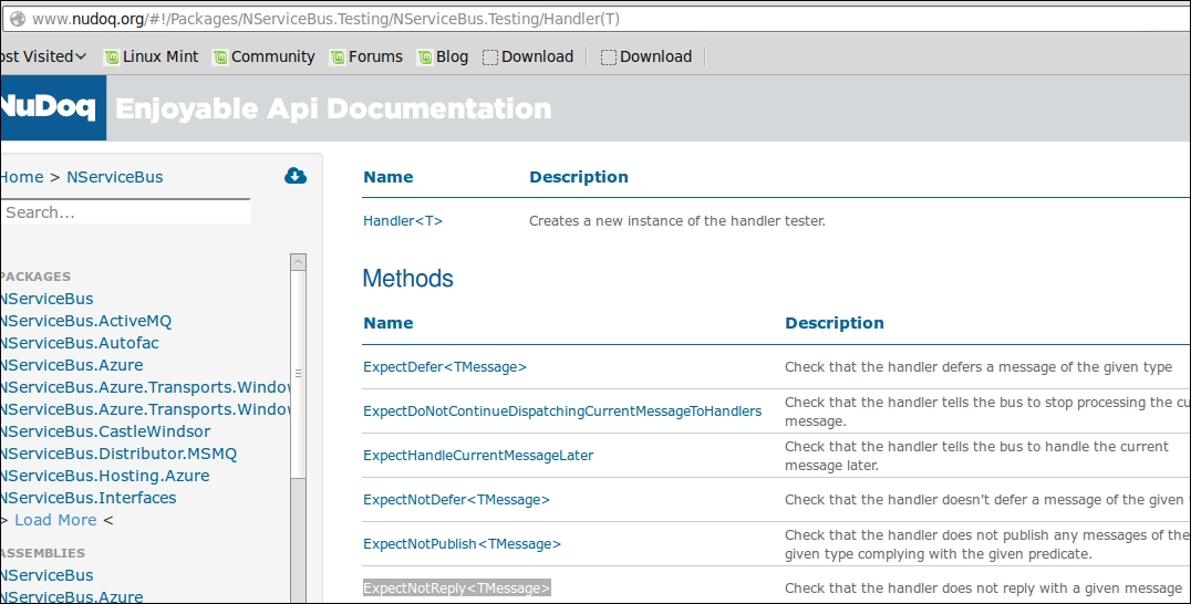 Message handler unit testing