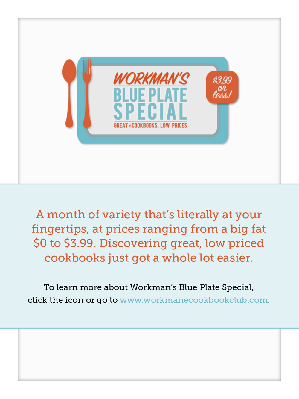 Blue Plate Special promo ad