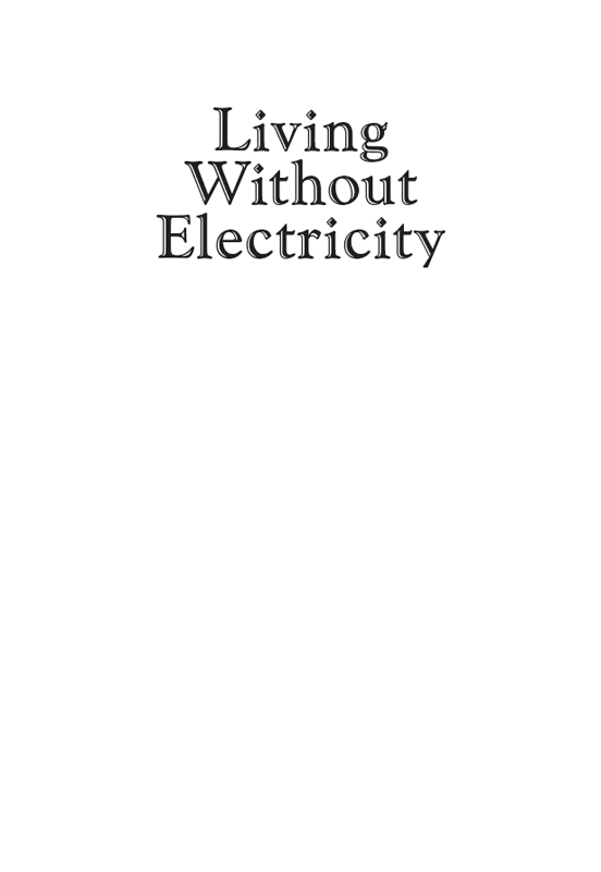 Half Title of Living Without Electricity