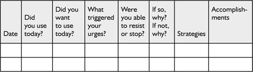 TABLE 9.1: Addiction Use Goals