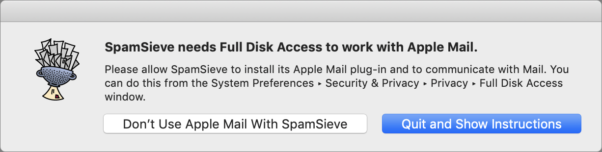 Figure 20: This app is requesting full disk access, which will enable it to access the files it needs.