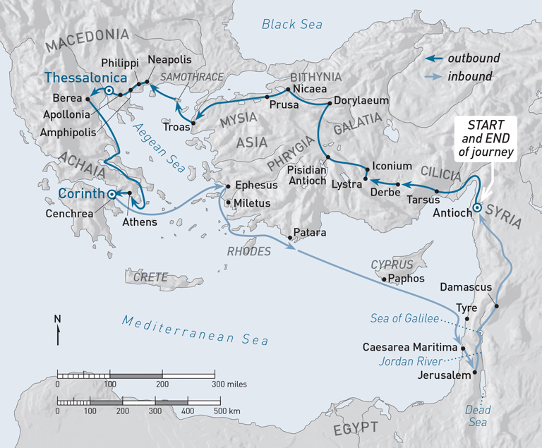 Map of Paul’s Second Missionary Journey