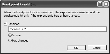 Breakpoint Condition dialog