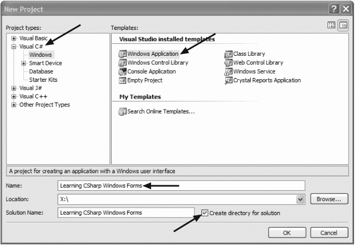 Creating a Windows Application project