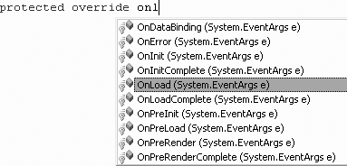 Using IntelliSense to override OnLoad