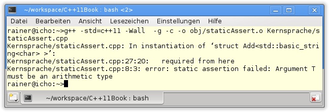 static_assert-Fehler