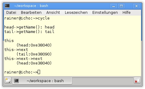 Eine zyklische Referenz mit std::shared_ptr