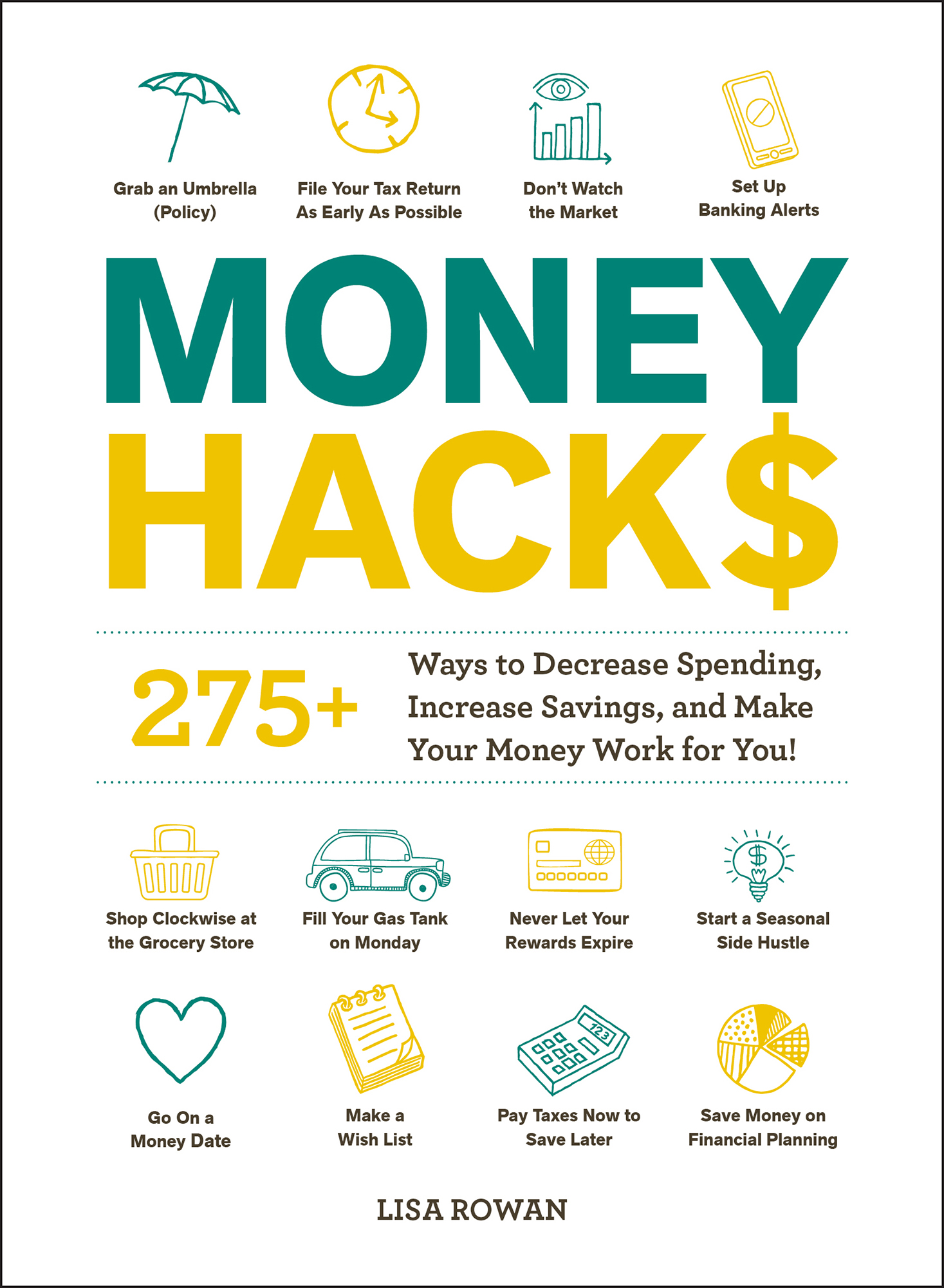 Cover: Money Hacks, by Lisa Rowan