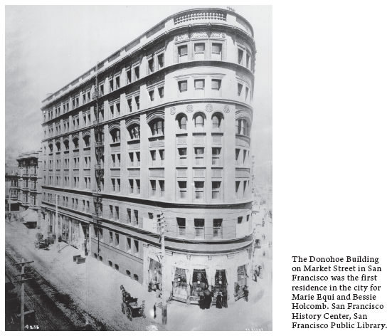 Image: The Donohoe Building on Market Street in San Francisco was the first residence in the city for Marie Equi and Bessie Holcomb. San Francisco History Center, San Francisco Public Library.