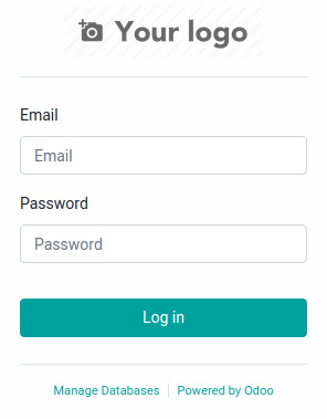 Figure 1.2 – Login screen of the Odoo instance