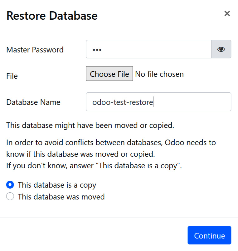 Figure 1.10 – Restore Database dialog