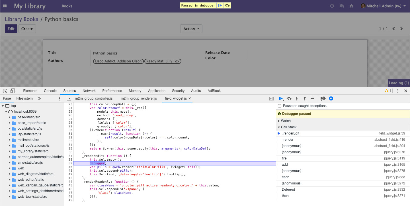 Figure 15.6 – Paused debugger
