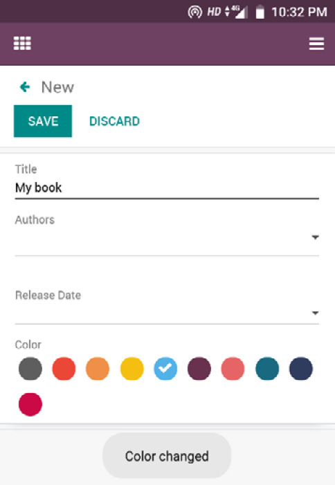 Figure 15.8 – Toast on color change 
