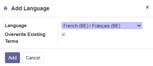 Figure 11.2 – Dialog to load a language
