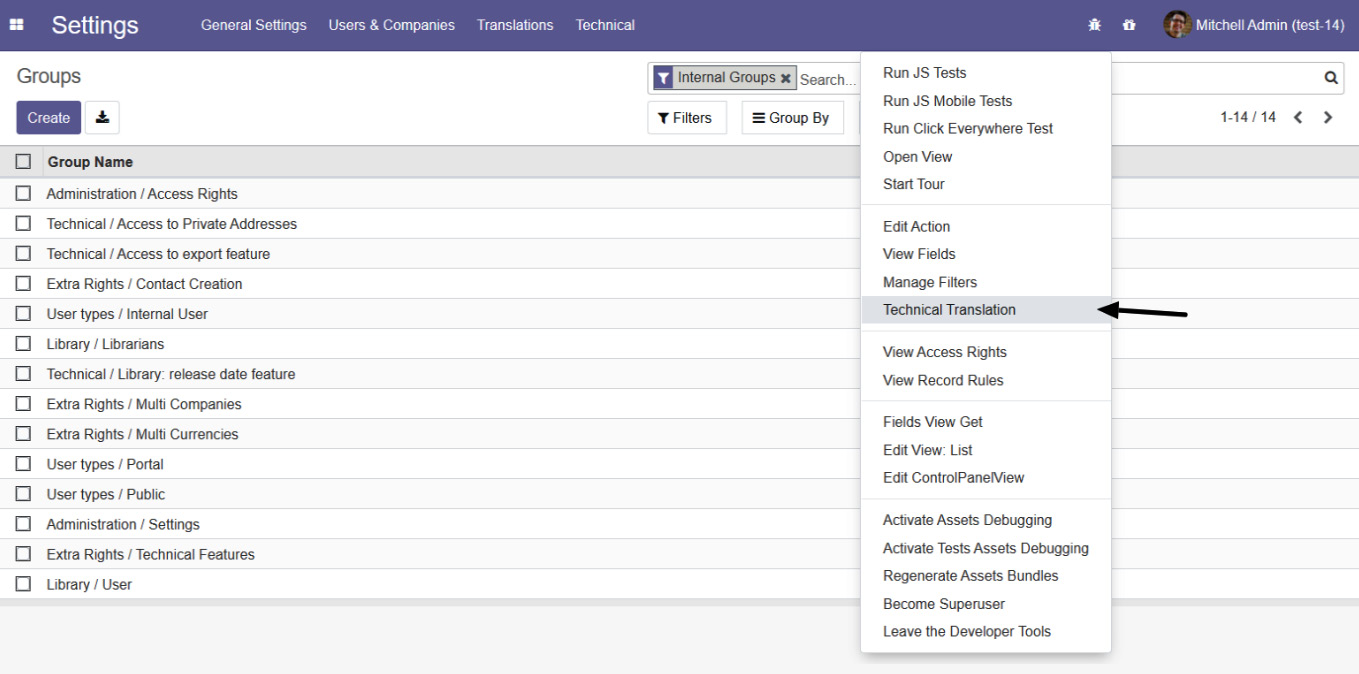 Figure 11.6 – Option to open translation for the current view
