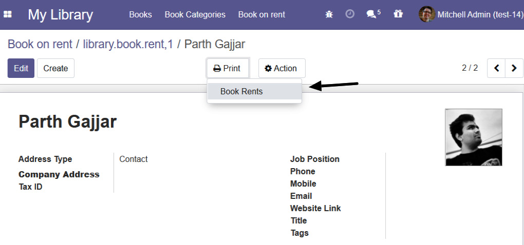 Figure 12.15 – Print action for report
