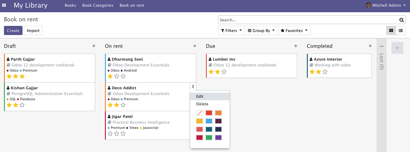 Figure 12.4 – Kanban cards with new options
