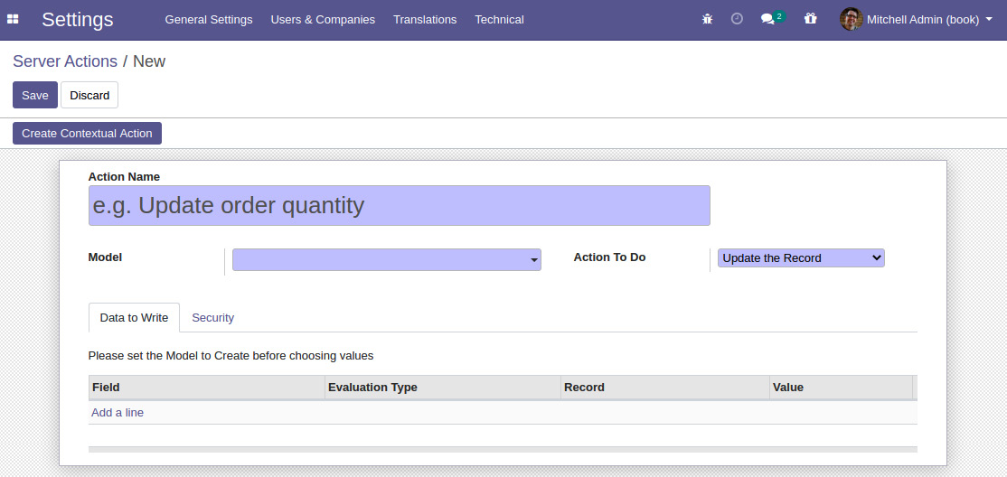 Figure 12.7 – Server action form view
