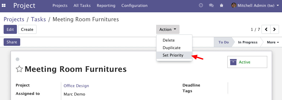 Figure 12.9 – Set Priority server action
