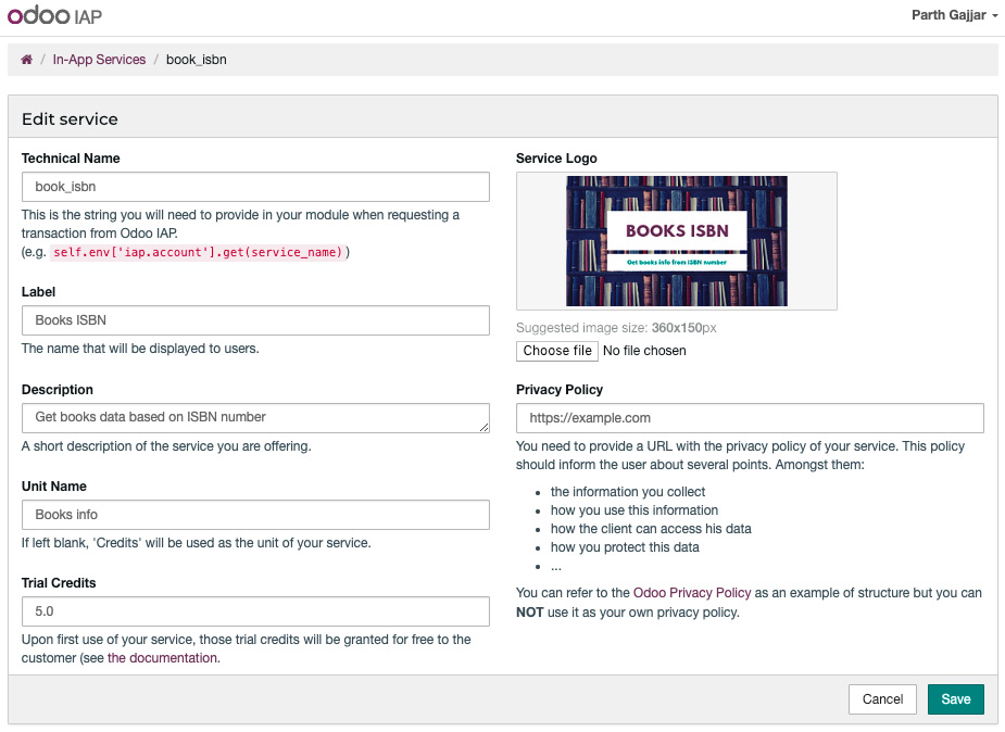 Figure 17.2 – Registering an IAP service
