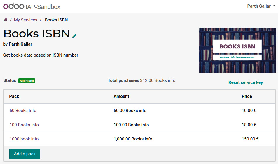 Figure 17.5 – The IAP service after configuring the packs
