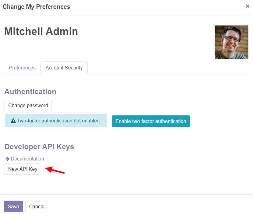 Figure 20.12 – Generating a new API key
