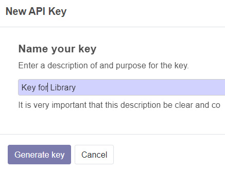 Figure 20.13 –Naming your key 
