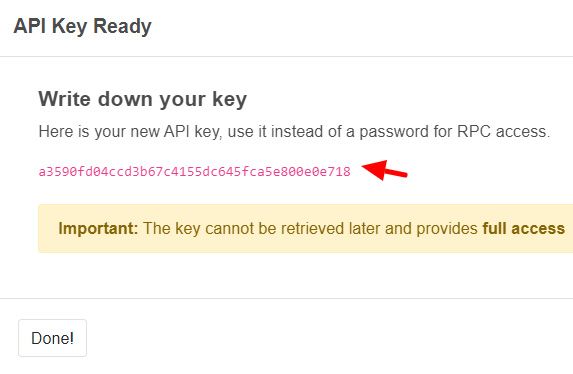 Figure 20.14 – Noting the generated API key
