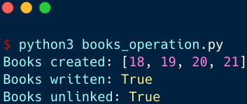 Figure 20.3 – Book operation output
