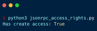 Figure 20.9 – Output for checking access rights
