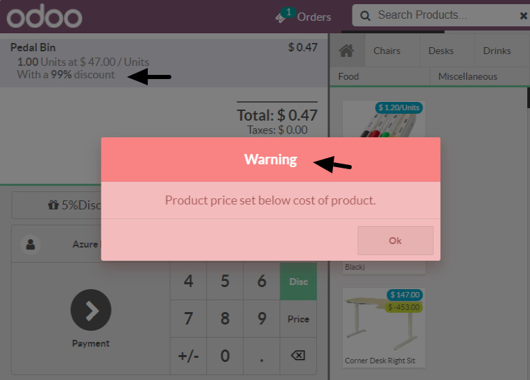 Figure 22.6 – Warning on a big discount
