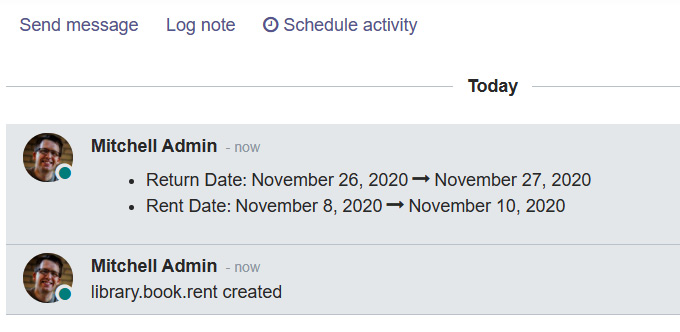 Figure 23.11 – Change log in the chatter
