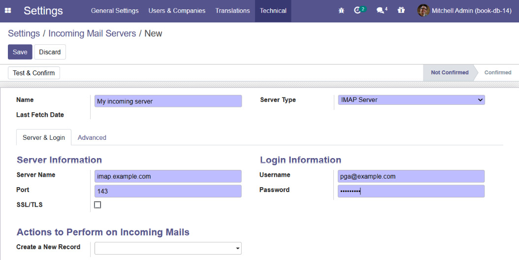 Figure 23.2 – Configuring the incoming email server
