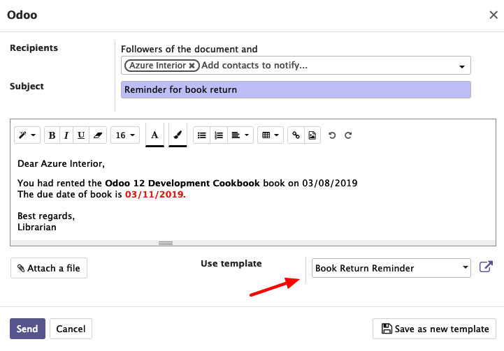 Figure 23.8 – Template selection option
