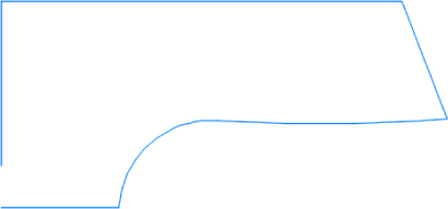 Illustration of a parcel segment without closed area.