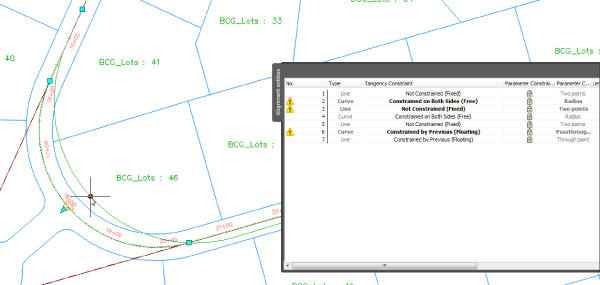 Screenshot similar to Figure 6.34, except the radius of the diagram's curve is shortened, fitting the constraints of original polyline arc.