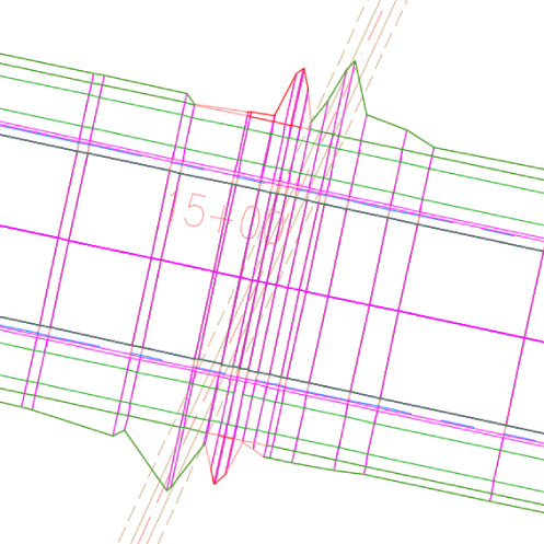 Diagram depicting an unexpected corridor frequency with irregular, uneven, and jagged outer lines.