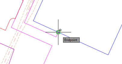 Wireframe diagram of a building. Diagram displays the building's south side with the cursor over it, indicating the Endpoint.