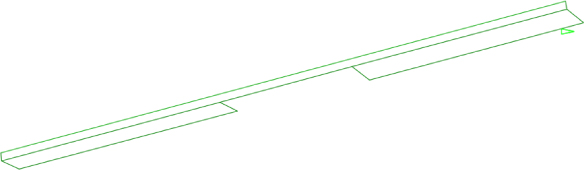 Illustration of two oppositely sloped gutter pans without a transitional slope in between.