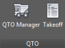 Snippet image of QTO panel presenting QTO Manager and Takeoff buttons.