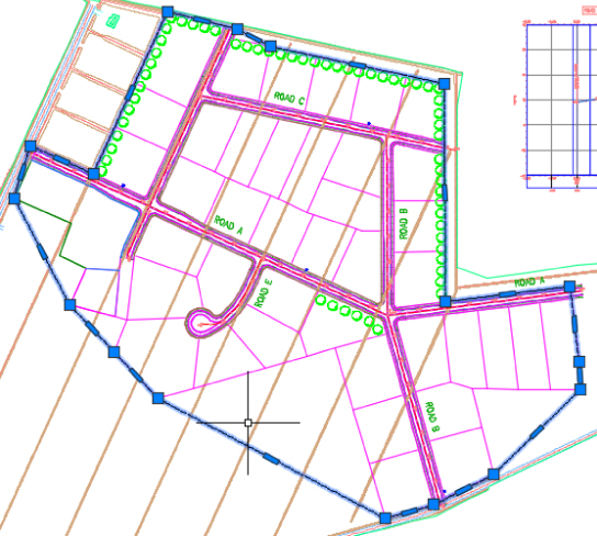 Illustration of an area-based quantity with a closed polyline around the edge of the site.