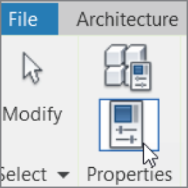 Click the Properties button to display the Properties dialog. Typically, the dialog is shown by default.